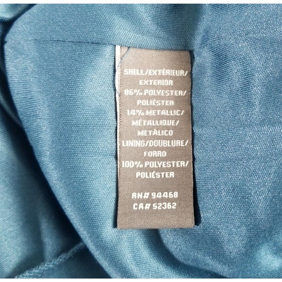 Vera Wang Brocade Dress Women Size 6 Dark Teal Green Metallic V-cut Back Lined - Picture 9 of 16